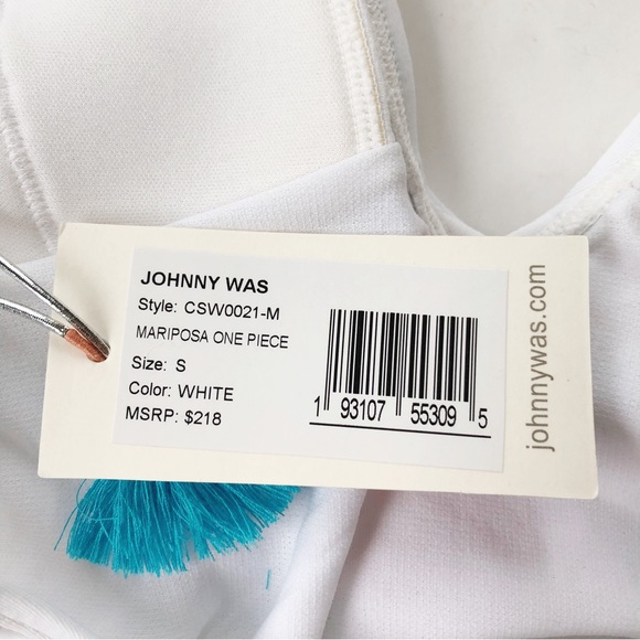 SOLD Johnny Was Mariposa One Piece Swimsuit NWT in White - Picture 12 of 13